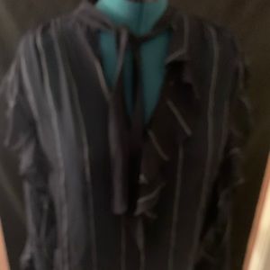 Long sleeve black designer top